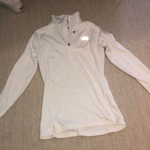 The North Face white quarter zip base layer